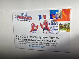(4 M 7) France 2024 - Paris Olympic & Paralympics Games Mascots Unveilled - Phryges (with OZ Olympic Stamp) - Estate 2024 : Parigi