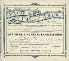 Titre De 1925 - Société Des Usines Du Gouédic - - Industrie