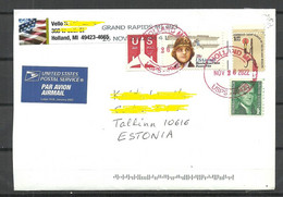 USA 2022 Air Mail Cover To ESTONIA O Holland (MI) - Covers & Documents