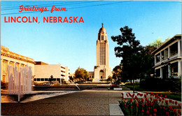 Nebraska Lincoln Greetings Showing State Capitol Building - Lincoln