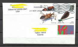 USA 2022 Cover To ESTONIA O Phoenix (AZ) Insekten Insects Etc. - Brieven En Documenten