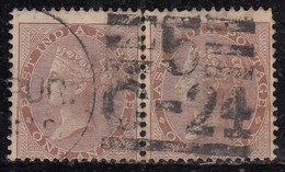 1a Pair, Strike Of JC 32c / Martin 17a On SG58  British East India, QV One Anna, Used, Elephant Watermark 1865 - 1854 Compagnia Inglese Delle Indie
