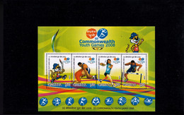 BADMINTON-HURDLES-WRESTLING-COMMONWEALTH GAMES-DRY PRINT-RARE-MS- INDIA-2008-MNH-MSE-127 - Bádminton