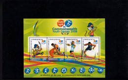 BADMINTON-HURDLES-WRESTLING-COMMONWEALTH GAMES-DRY PRINT-RARE-MS- INDIA-2008-MNH-MSE-129 - Bádminton