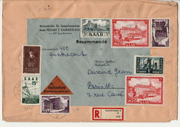 SARRE Sur LR  SARREBRUCKEN  Pour PARIS 18e   1951 N°306+307'x2)+326+327+329(x2)+330(Voir Descriptif) - Cartas & Documentos