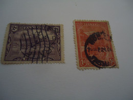 TASMANIA USED STAMPS  LANDSCAPES 2 WITH  POSTMARK - Other & Unclassified