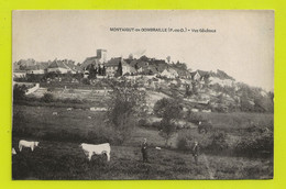 63 MONTAIGUT EN COMBRAILLE Entre Montluçon Et Riom Vue Générale 2 Hommes Et Troupeau De Vaches Ou Taureaux ? VOIR DOS - Montaigut