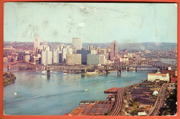 United States Pittsburgh, Pennsylvania 1962 / Panorama View, Golden Triangle, Allegheny, Monongahela And Ohio Rivers - Pittsburgh