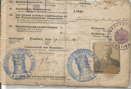 Esneuv Occuption Allemande 1915  Ausweis - Esneux