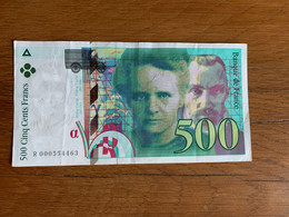 500 Francs  Pierre Et Marie Curie - 500 F 1994-2000 ''Pierre Et Marie Curie''