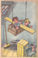 CPA - ILLUSTRATEUR SIGNE - KAREL LINKS - Duo D'enfants Dans Un Avion De Fortune - Links, K.L.