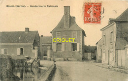 72 Brulon, Gendarmerie Nationale, Homme Qui Fait Boire Son Cheval, Visuel Peu Courant - Brulon