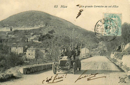 Nice * Automobile Ancienne De Marque Type Modèle ? * La Grde Corniche Au Col D'eze * Auto Voiture Car * 1906 - Sonstige & Ohne Zuordnung