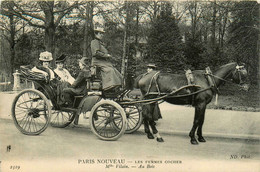 Paris Nouveau * Petit Métier * Les Femmes Cocher , Mlle VILAIN * Au Bois * Attelage - Straßenhandel Und Kleingewerbe