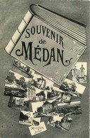 Médan * Souvenir De La Commune * Cpa Multivues - Medan