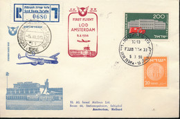 ISRAEL  1959 FIRST FLIGHT LOD AMSTERDAM - Brieven En Documenten