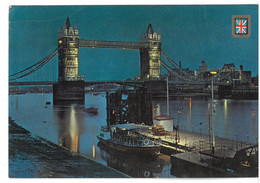 BR1924 London Tower Bridge And River Thames By Night Viaggiata 1987 Verso Roma - River Thames