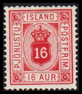 1878. ISLAND. Official. Aur-issue. 16 Aur. Perf. 14x13½ Hinged.  (Michel D 6A ) - JF526564 - Servizio