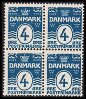 1905. Numeral. 4 Øre Blue. Perf. 12 3/4. 4-block Never Hinged.  (Michel 45A ) - JF526598 - Neufs