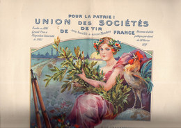 Diplome UNION DES SOCIETES DE TIR DE FRANCE  1921 (M4807) - Diploma & School Reports