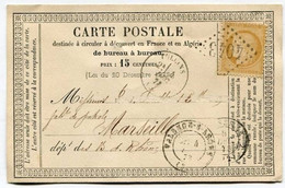 !!! CARTE PRECURSEUR CERES GC 4043 ET CACHET DE TULLANS DE 1873 - Cartes Précurseurs