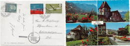 Liechtenstein 1962: Gruss Aus Vaduz Zu 355+F37+W27 Mi 389+394+419 Yv PA34+331+365 "BM-Ausstellung" APB-o VADUZ 4.VIII.62 - Briefe U. Dokumente