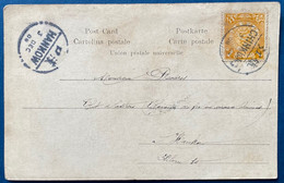 Chine 3 Decembre 1908 N°61 Sur Carte Postale Oblitéré De CHINKIANG + Dateur Du District Français De HANKOW TTB - Covers & Documents