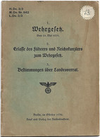 Wehrgesetz Erlasse Führer Adolf Hitler Reichskanzler Landesverrat - 5. Guerras Mundiales