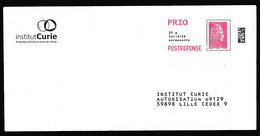 PAP Postréponse Prio Neuf Marianne L'engagée Institut Curie (verso 371419) (voir Scan) - Prêts-à-poster:reply