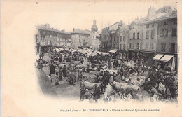 CPA - MARCHE - Commerce - 43 - YSSINGEAUX - Place Du Foiral - Jour De Marché - Précurseur Dos Non Divisé - Mercados