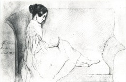 Victor Hugo - Léopoldine Lisant - Crayon Signé Par Sa Mère Adèle Madame Hugo 1837 (n°3) Arts Villequier Musée - Femmes Célèbres