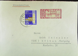 DDR: R-Fern-Brf Mit Selbstbed.-R-Zettel 50 Pf 93 Annaberg-Buchholz1(471)-mit Einliefgschein 1.6.70 Mit 25 Pf Ähre Aus Zd - Labels For Registered Mail