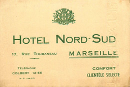 Marseille * Hôtel Nord Sud 17 Rue Thubaneau * Carte De Visite Ancienne - Unclassified