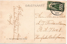 62259 - Niederlande - 1923 - 5c 25-Jahrfeier EF A AnsKte BURGH-HAAMSTEDE  -> Harford, CA (USA) - Brieven En Documenten