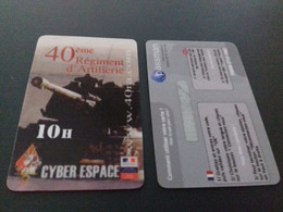 Telecarte/ Recharge Militaire 40 Ieme Regiment D Artillerie  Cyberespace  Neuve - Tickets FT