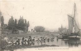 CPA France - Barsac - Jonction Du Ciron Et De La Garonne - Bateau - Lavoir - Animé - Timbres Taxes 1905 - Other & Unclassified