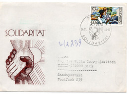 62398 - DDR - 1986 - 10Pfg Solidaritaet MiF A FDC M ESST BERLIN - SOLIDARITAET -> BAKU (UdSSR) - Lettres & Documents