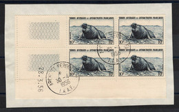 TAAF - Coin Daté Oblitéré Kerguelen 1956 Sur Fragment Du YV 6 - Used Stamps