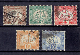 HONG KONG - SERIE TAXE N°1/5 OB - TB - Timbres-taxe