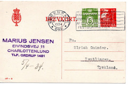 62422 - Daenemark - 1934 - 5&15o GAKte KOBENHAVN - ... -> Deutschland - Lettres & Documents