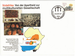 POLITICS POLITIK POLITIQUE ABOLITION OD APARTHEID COMMEMORATIVE COVER 1991 - Storia Postale