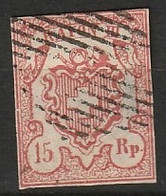 Suisse, 1852 Rayon III, Type II, Yt. 23. Mi.12 Zumstein 20 Grande Chiffre, Grosse Wertziffer. - 1843-1852 Kantonalmarken Und Bundesmarken