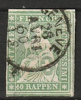 Suisse 1854-1862 40Rp Yv. 30  MiNr. 17 - Gebraucht