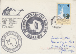 British Antarctic Territory (BAT) Ca RRS Shackleton  Card  Ca Halley 10 FE 2000 (AT213) - Covers & Documents