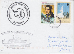 British Antarctic Territory (BAT) Ca RRS James Clark Ross  Card  Ca Rothera 2 FE 2000 (AT214) - Lettres & Documents