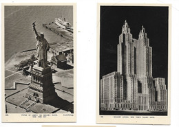 Cpsm Etats-Unis New-York, Lot>deux Cartes WALDORF ASTORIA  TALLEST HOTEL Et Statue Of Liberty Dos Vierges, Belles Cartes - Verzamelingen