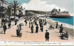 Nice - La Promenade Des Anglais Et Le Palais De La Jetée ( Animée Personnages)  - CPA - Format 9x14 - Parcs Et Jardins
