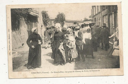 Cp, 86 ,  CHAUNAY, La Grande Rue,  Vue Prise Du Champ De Foire, Le Dimanche,  Voyagée 1910 - Other & Unclassified