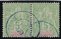 Nouvelle Calédonie N°59 - Paire Oblitéré CàD Bleu Voh 1909 - Oblitéré - TB - Usados