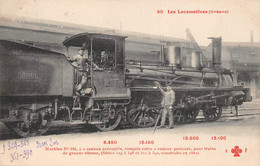 ¤¤  -  Chemin De Fer  -  Les Locomotives  -  Machine N° 386 Du PO  -  Cheminots      -   ¤¤ - Treni